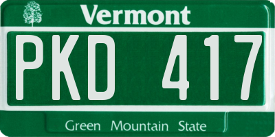 VT license plate PKD417