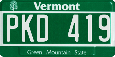 VT license plate PKD419