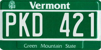 VT license plate PKD421