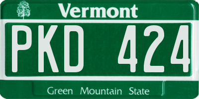 VT license plate PKD424