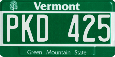 VT license plate PKD425