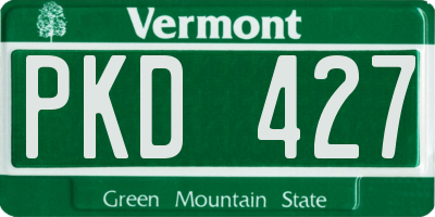VT license plate PKD427