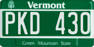 VT license plate PKD430