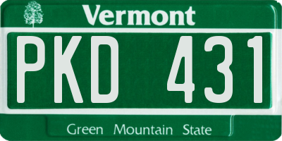 VT license plate PKD431