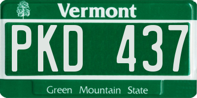 VT license plate PKD437