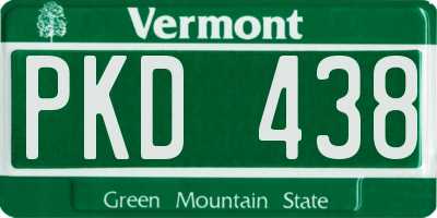 VT license plate PKD438