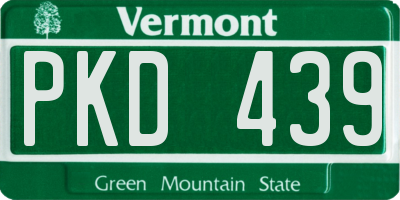 VT license plate PKD439