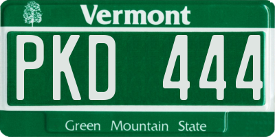 VT license plate PKD444
