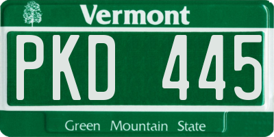 VT license plate PKD445