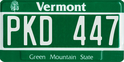VT license plate PKD447