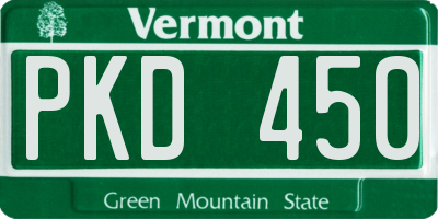 VT license plate PKD450