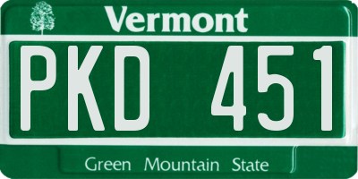 VT license plate PKD451