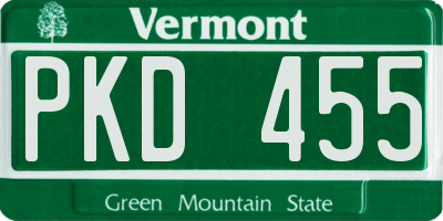 VT license plate PKD455