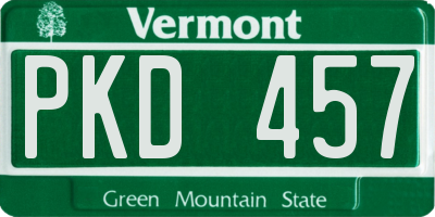 VT license plate PKD457