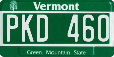 VT license plate PKD460
