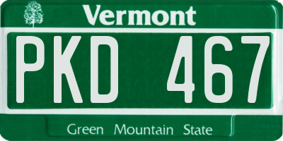 VT license plate PKD467