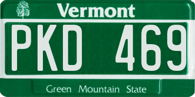VT license plate PKD469
