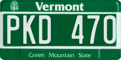 VT license plate PKD470
