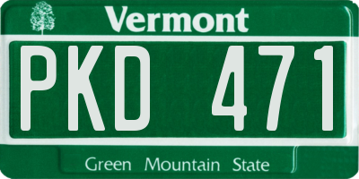 VT license plate PKD471