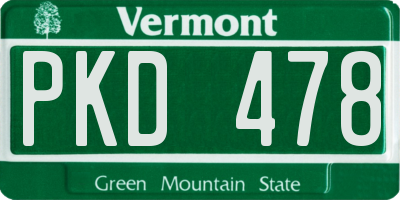 VT license plate PKD478