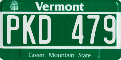 VT license plate PKD479