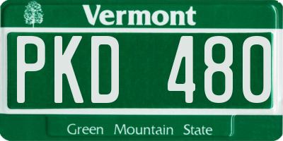 VT license plate PKD480