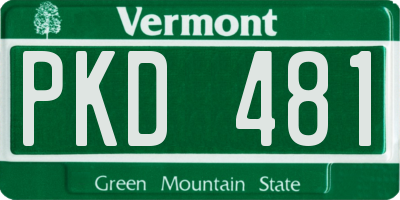 VT license plate PKD481