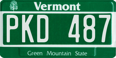 VT license plate PKD487