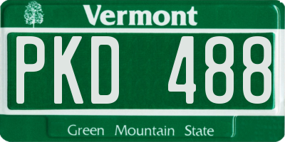 VT license plate PKD488