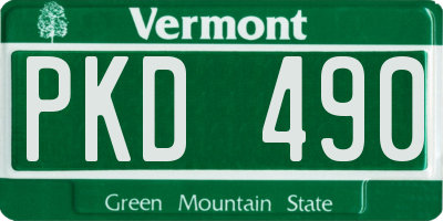 VT license plate PKD490