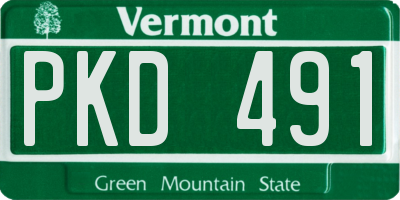 VT license plate PKD491