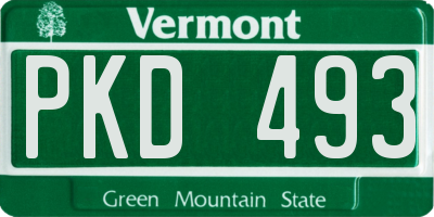 VT license plate PKD493