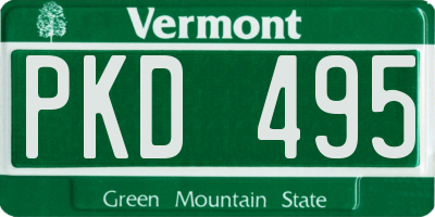 VT license plate PKD495