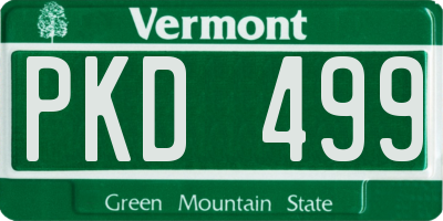 VT license plate PKD499