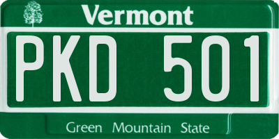 VT license plate PKD501