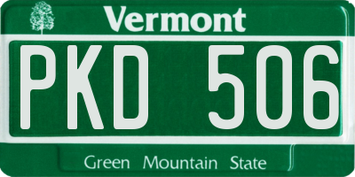 VT license plate PKD506