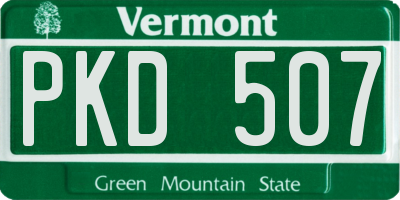 VT license plate PKD507