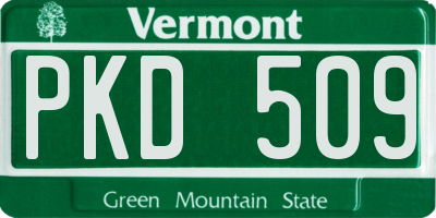 VT license plate PKD509