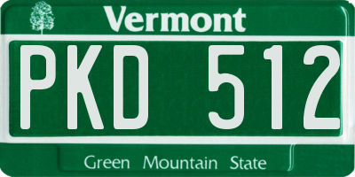 VT license plate PKD512