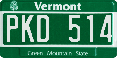 VT license plate PKD514