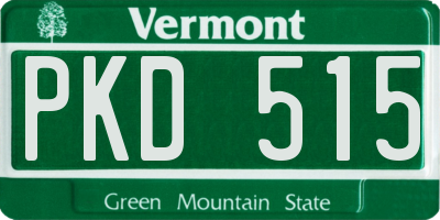 VT license plate PKD515