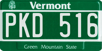VT license plate PKD516