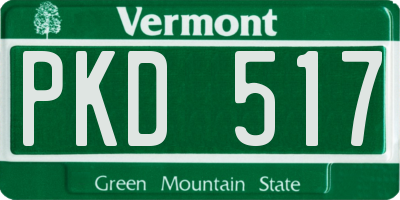 VT license plate PKD517