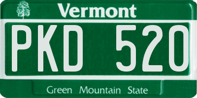 VT license plate PKD520