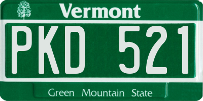VT license plate PKD521