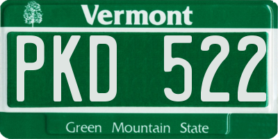 VT license plate PKD522