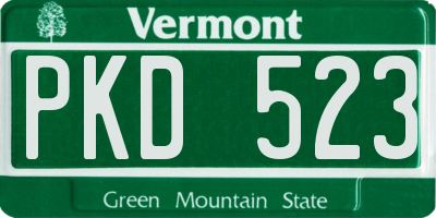 VT license plate PKD523