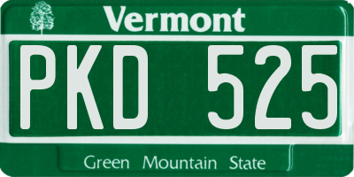 VT license plate PKD525