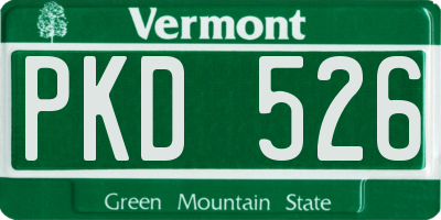 VT license plate PKD526