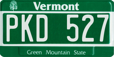 VT license plate PKD527